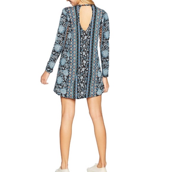 Angie Open Back Long Sleeve Shift Dress, Size L - Picture 2 of 2